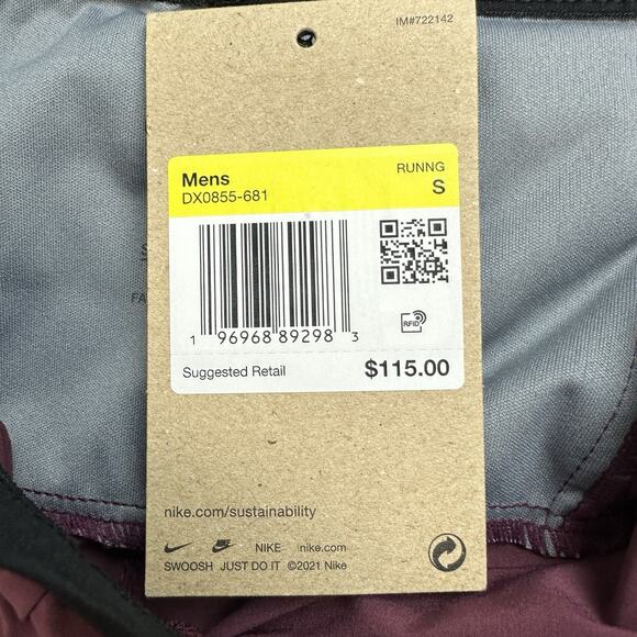 Nike Dri-Fit Trail Dawn Range Running Pants Mens Sz Small Maroon DX0855-681 - Picture 9 of 14